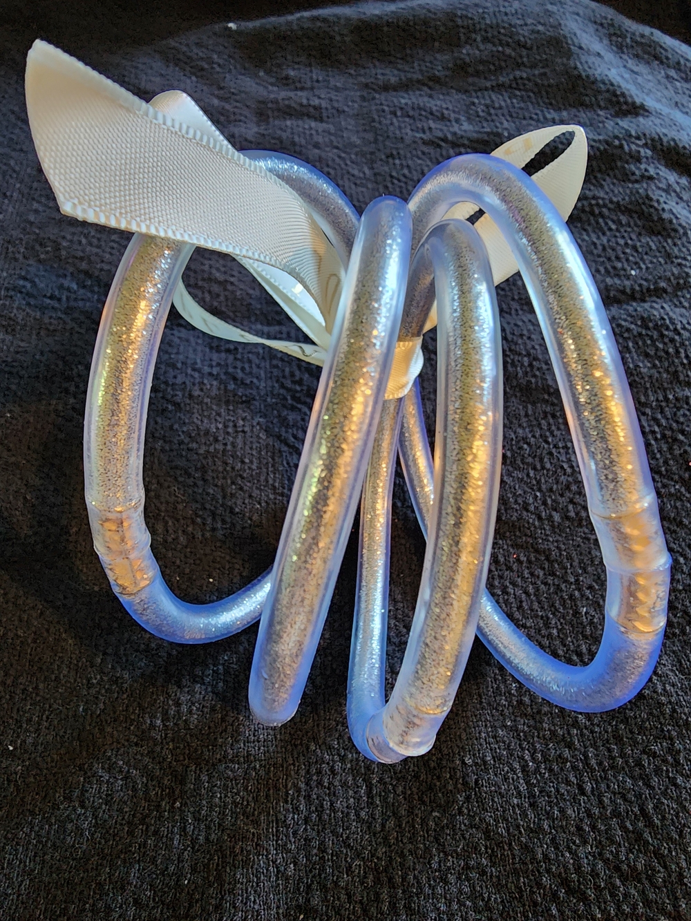 Plunder Iridescent Silver Hoop Jelly Bracelet 4 Pc Set - Picture 3 of 6
